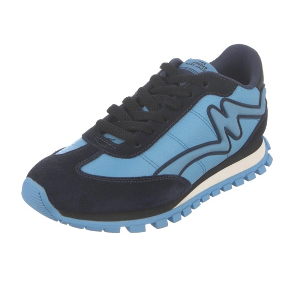 MARC JACOBS Leather Colorblock Pattern Blue Sneakers 37 US 7 - Picture 13 of 16